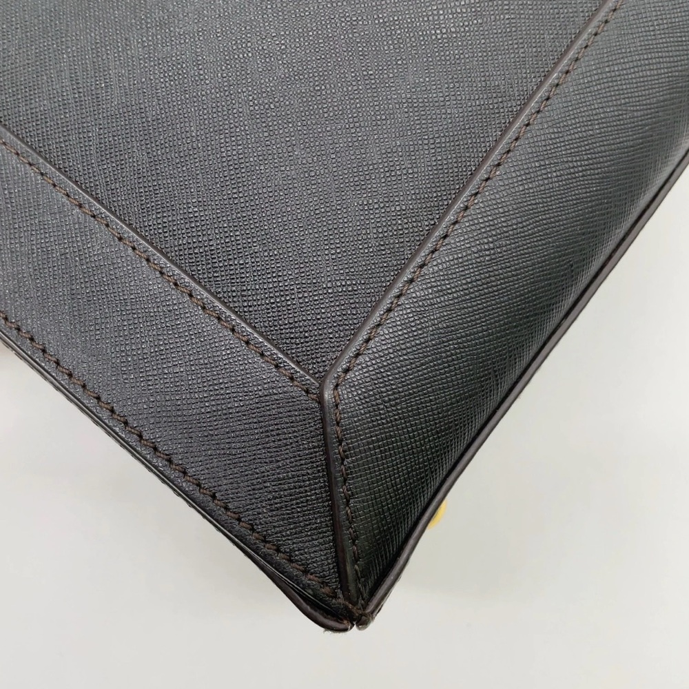 Authentic MCM Gold Hardware Leather Black 2Way Bag with crossbody strap - Picture 9 of 17
